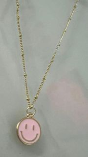 pink smiley face necklace 