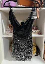 NWT. Black/Silver Hombrè Retrofête Dress