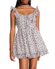 NWT  Layla Mini Dress 4 SMALL Vintage Dainty Floral A-Line Ruffle