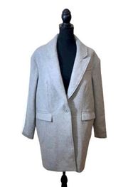 Women's Cameo No Light Two-Tone Wool Blend Coat Grey and Ivory White Size L