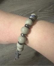 Buckhead Betties Gray & Blue Beaded Adjustable Bracelet NEW