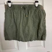 Company Ellen Tracy skort womens Large Green 100% linen mini beach spring summer