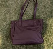 black genuine leather shoulder purse