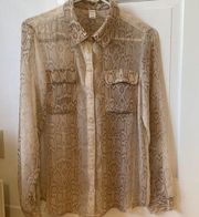 Old Navy  cheetah print blouse M