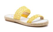 NWT Karl Lagerfeld  NITA BEADED SLIDES Slip On Sandal Leather Yellow