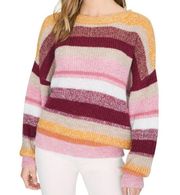 Nordstrom Sanctuary Blur the Lines Stripe Crewneck Sweater Pullover L Large