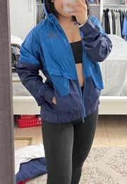 Blue Windbreaker Rain Jacket