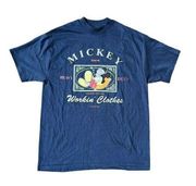 Disney Vintage Mickey Mouse Workin' Clothes T-Shirt 2-Sided Single Stitch New Old Stock