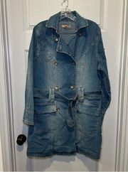 Paris Blues Light-Medium Wash Denim Peacoat Jacket size 1X