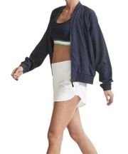 Athleta Amalfi Windbreaker Lightweight Bomber Jacket Navy Blue Womens Size Large