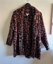 Time And Tru Cheetah Print Cardigan 