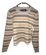 VERO MODA ANITA STRIPED RIBBED CROPPED O NECK BLOUSE SPICY MUSTARD SIZE XXL NEW