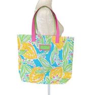 For Estee Lauder lemon print tote bag beach spring summer NWOT