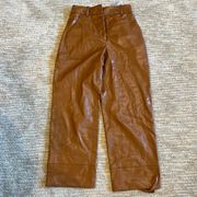 ZARA  Faux Leather Tan Pants