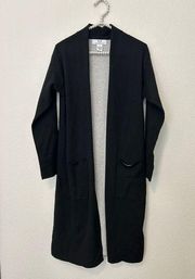 Magaschoni Women's Size Small Cardigan Black Long Duster Designer Knit Longline