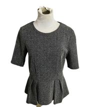 H&M gray and black peplum top size 10