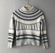 Sweater - Medium - Cashmere Wool Blend Sweater - Blue, White, Grey