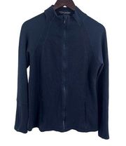 Soft Surroundings Navy Blue Zip Front Knit Jacket Medium