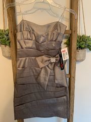 Gray Strapless Dress