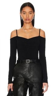 NWT Off Shoulder Top in Black 7 For All Mankind Size S