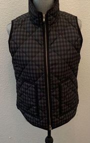 J Crew Factory Women's  Black Quilted 60% Down Full Zip Puffer Vest Small