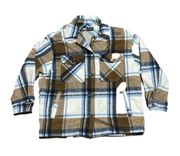 Zara Wool Blend Plaid Oversized Jacket Over Shirt Size M