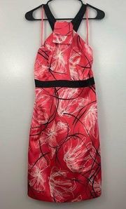 NWT Merona Pink Abstract Floral Halter Sheath Dress Size 8