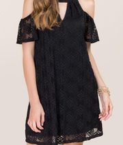 NWT Francesca’s Lace Black Cold Shoulder Dress