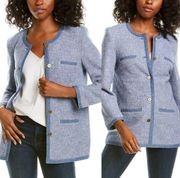 J McLaughlin blue tweed Ardella jacket size XL