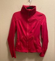 Zella Pink Ruched Zip Front Performance Jacket.