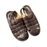 Vintage 90s chunky brown leather fisherman sandals 🔥 