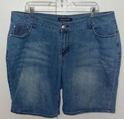 Baccini Denim Jean Short Women’s Size 16 Medium Blue Stretch Cotton Boho