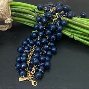 Rare KATE SPADE Navy Blue Baubles & Beads Cluster Beaded Bracelet 79.4g