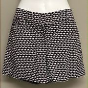 White House Black Market Abstract Print Short 4 Pocket Clasp Zip Shorts- Size 6