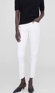 ANINE BING Sonia, high rise, ankle slim, white button fly 30 jeans