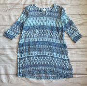 J. Jill Kurta Style Tassel Beach Tunic Popover Sz M