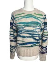 Étoile Serena Striped Wool Crewneck Sweater Cream US 2 FR 34 Women