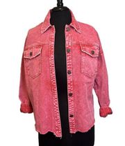 Black Label Pink Acid Washed Jean Jacket