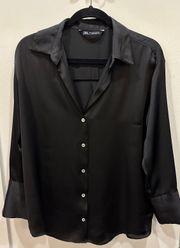 Black Satin Blouse