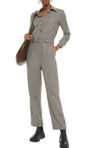 MAJE Pregor Houndstooth Tweed Wool Cream Brown Gray Women's Size 34 XS