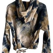 BLANKNYC Top Women Hoodie L Tie Dye Sweatshirt Fleece Long Sleeve Pullover NWT