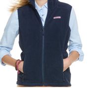 Vineyard Vines Westerly Fitted Navy Fleece Vest Womens Size Small