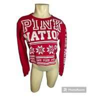 Pink by Victoria Secret Women’s Long Sleeve Crop Graphic Shirt Size Small