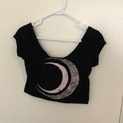 {Iris & Navy} Crescent moon crop top