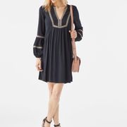 JustFab Blouson Sleeve Black Shift Dress Size Small