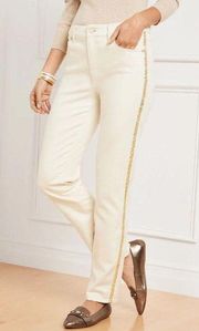 Straight Leg Sequin Stripe Jeans