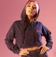 Misguided x Barbie Marble Grey Cropped Hoodie