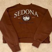 Brown Sedona Cropped Crewneck Sweatshirt