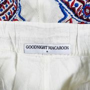 Goodnight Macaroon Linen Blend Floral Embroidered Sequin Embellished Mini Shorts