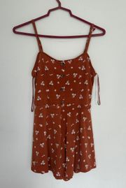 Aeropostal Floral Button-Front Romper